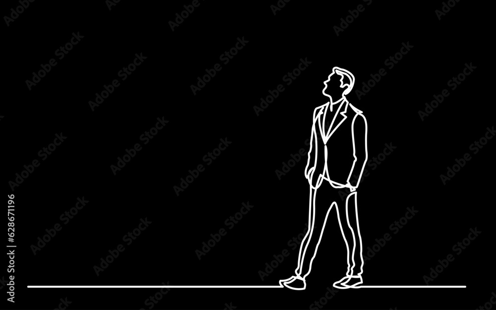 Wall mural continuous line drawing vector illustration with fully editable stroke of regular authentic person i