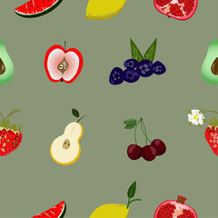 Seamless fruit colorful pattern design