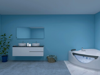 Bathroom interior design 3d render, 3d illustration