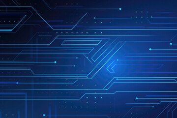 Fototapeta premium Blue tech circuit board lines background. Generative ai