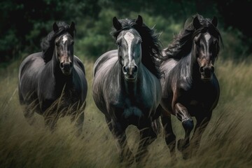 Obraz na płótnie Canvas Three wild horses.