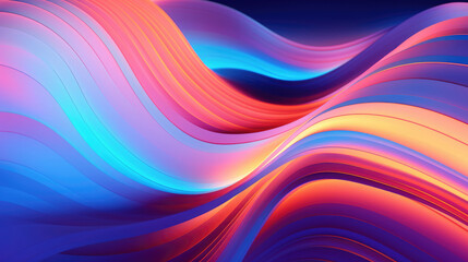 Obraz premium Abstract background neon wave rainbow gradient, Generative AI