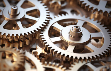 Machine gears background. Generative ai.