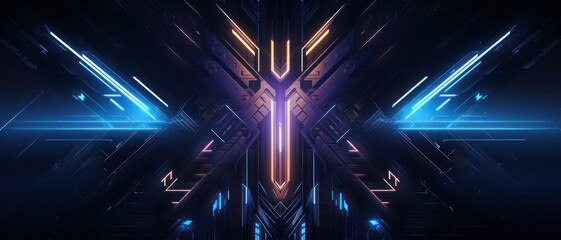 abstract background with glowing lights, Generative AI