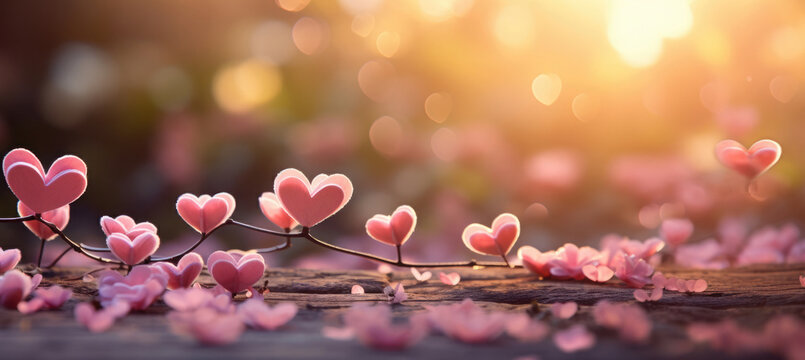Abstrakter Hintergrund mit Herzen f&uuml;r Valentinstag mit Platz f&uuml;r Text oder Produkt