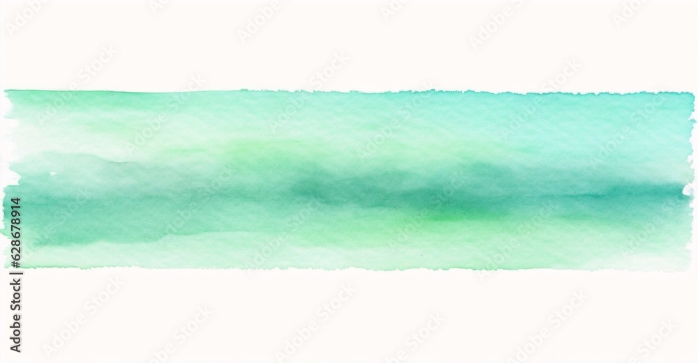 Leinwandbilder generative ai : abstract watercolor brush strokes of blue and green in the form of a banner with squ