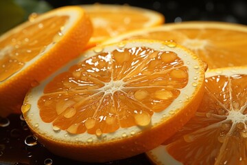 Fresh oranges sliced