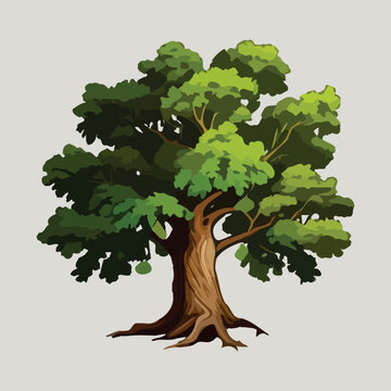 An environmental tree on white background : Tree png : Tree vector : Trees Vector Illustration	