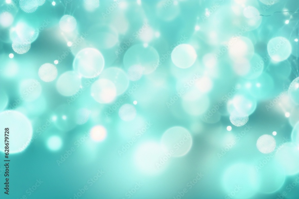 Poster Generative AI : Abstract blurred light blue background with soft bokeh from lights