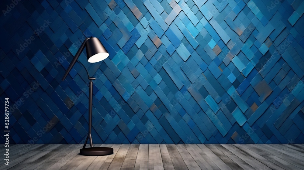 Poster generative ai : beautiful versatile backdrop for design and product presentation with blue wall ligh