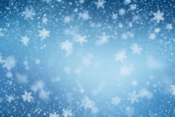 Naklejka na ściany i meble Generative AI : Christmas background texture snow light blue background with snowflakes
