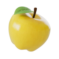 3D Stylized Yellow Apple