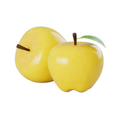 3D Stylized Yellow Apples