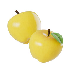 3D Stylized Yellow Apples