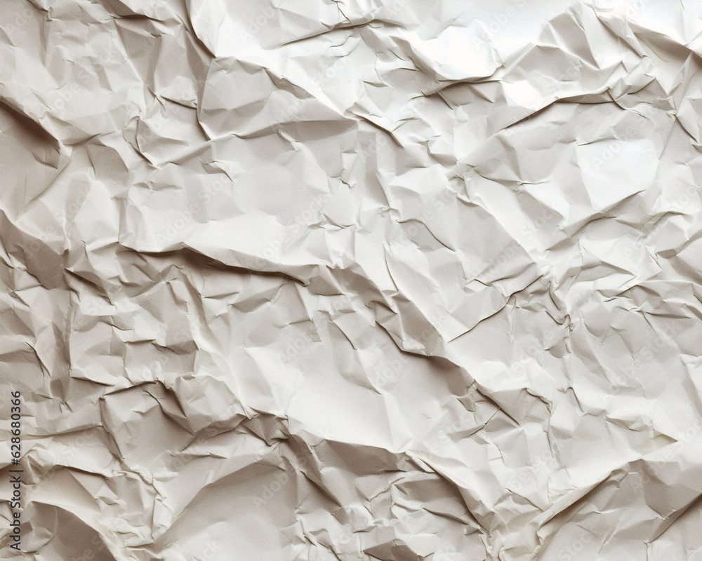 Fototapete Generative AI : Background image of a crumpled paper texture in a light pastel shade
