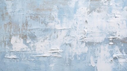 Generative AI : Background of the old painted pale blue walls White paint strokes on the old blue wall