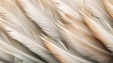 Generative AI : Beautiful texture of a birds feather in pearl and silvery macro colors