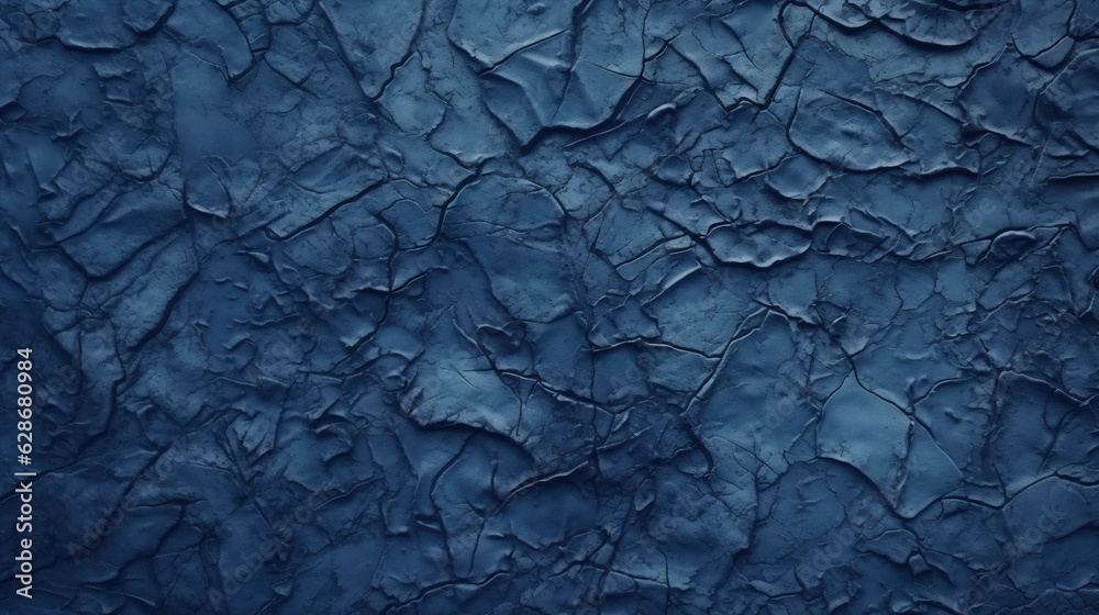 Aufkleber Generative AI : Background image of plaster texture in dark blue tones with light area and an even coating
