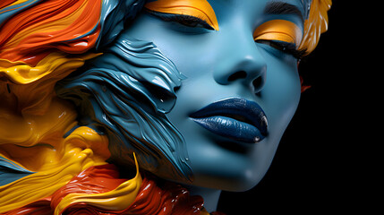Metamorphic Makeup: Generate an AI artwork that explores the transformative power of makeup