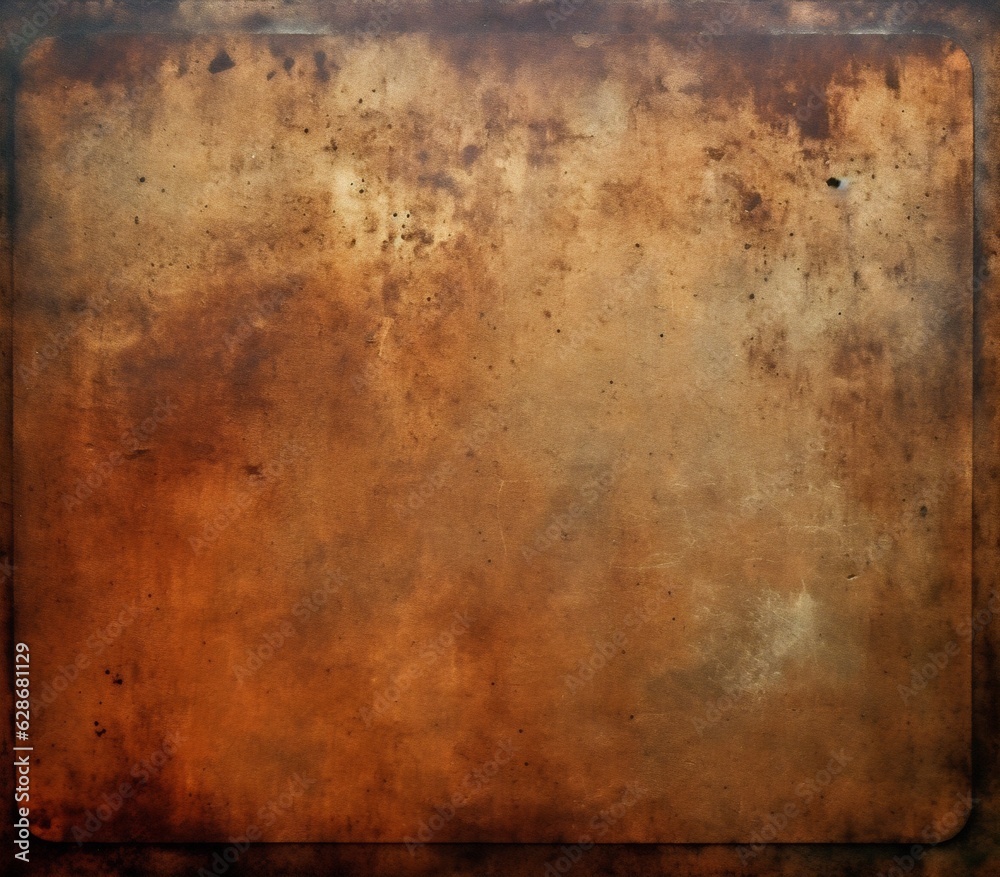 Poster generative ai : background rusty metal texture brown and gold color with repeating cells grunge meta