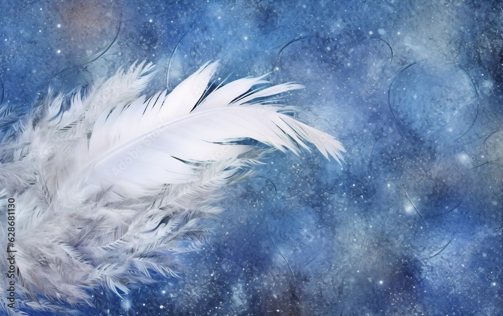 Poster generative ai : creative concept for christmas and new year beautiful christmas tree of feathers on 