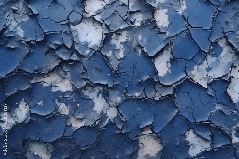 Poster Generative AI : Background image of plaster texture in dark blue tones with light area and an even coating
