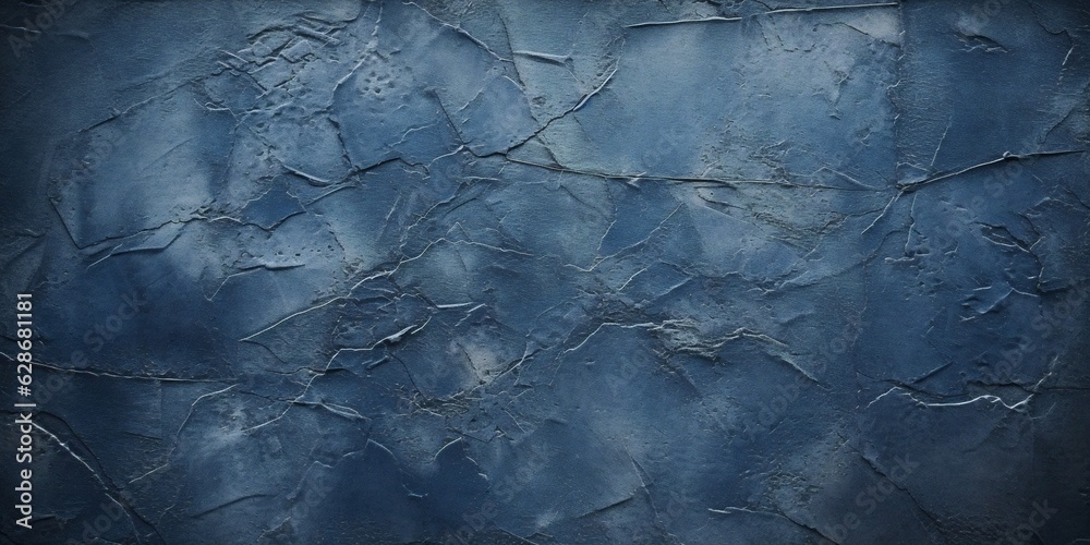 Aufkleber Generative AI : Background image of plaster texture in dark blue tones with light area and an even coating