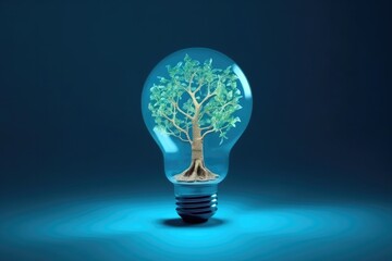 Iconic lamp photo showing an environmentally friendly energy source made from recyclable materials.