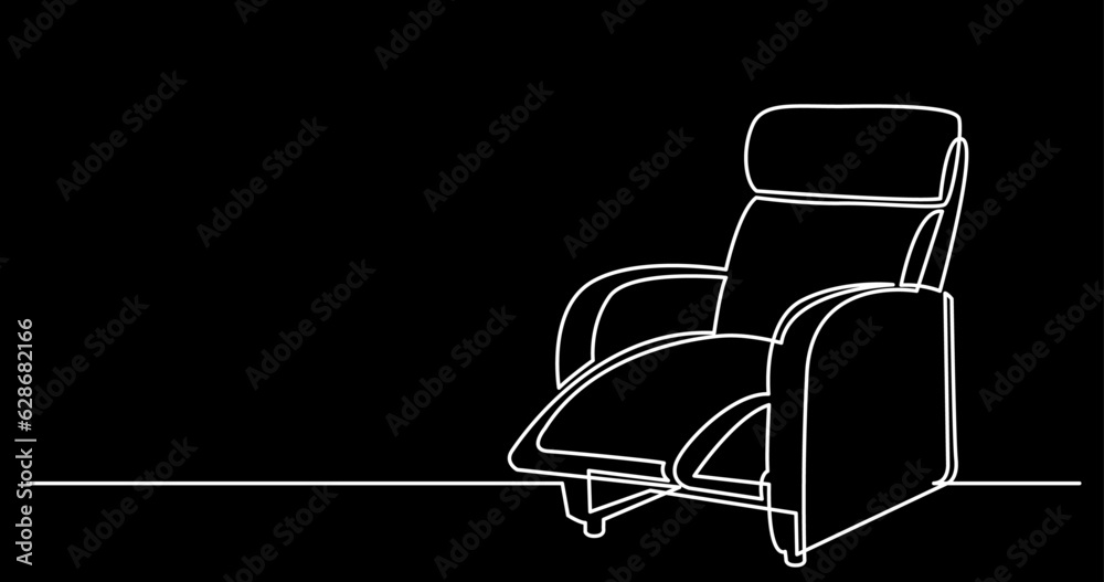 Wall mural continuous line drawing vector illustration with fully editable stroke of furniture view interior co