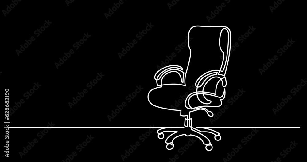 Wall mural continuous line drawing vector illustration with fully editable stroke of furniture view interior co