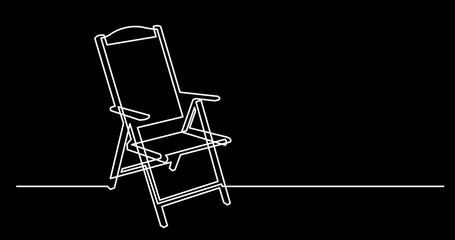 continuous line drawing vector illustration with FULLY EDITABLE STROKE of furniture view interior concept on black background