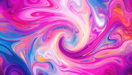 Obraz premium Colorful patterns and circles in marbling style that form the shape of the swirl.