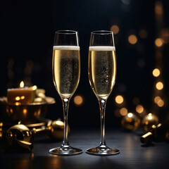 two glasses of champagne