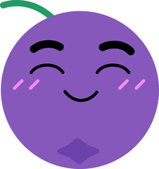 Blueberry Face Happy Blush Smile
