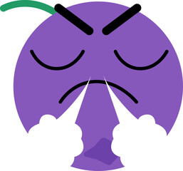 Blueberry Face Over Angry Smoke Nose