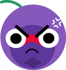 Naklejka premium Blueberry Face Over Angry