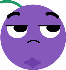 Blueberry Face Looking Right Mistrust