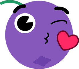 Blueberry Face Wink Kiss