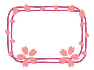 桜の花びらが舞う四角フレーム（Affinity Designer版）
