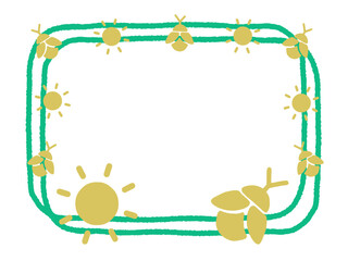 太陽とカブトムシの四角フレーム（Affinity Designer版）
