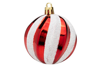 Red christmas ball isolated on transparent background