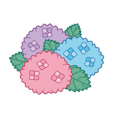 紫陽花のイラスト 3つ