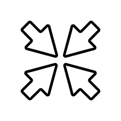 Minimize arrow line icon. Small screen symbol. Minimise Navigation sign. Quality design element. Editable stroke. Vector