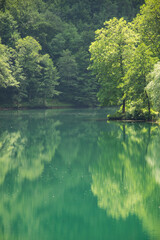 Reflejo en un lago de los Alpes
