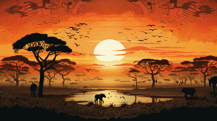 African culture background banner or illustration poster