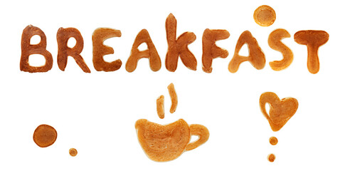 the word breakfast of pancakes