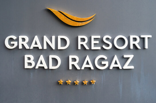 Bad Ragaz, Switzerland - July 25, 2023: Grand Resort Bad Ragaz luxury five star hotel and spa.