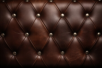 Naklejka premium Quilted leather of brown colors. Generative AI
