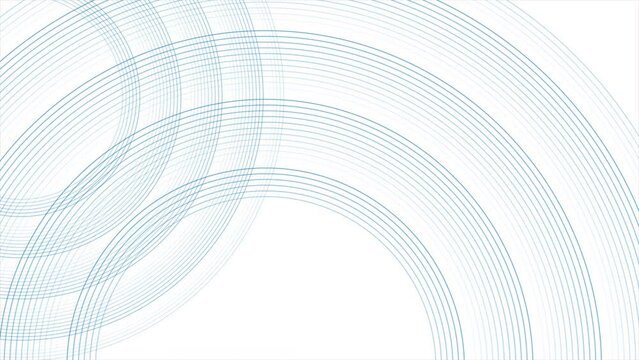 Blue circular lines abstract geometric tech background. Seamless looping motion design. Video animation Ultra HD 4K 3840x2160