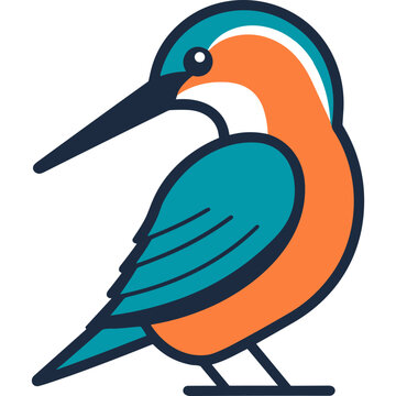 recommend clip art: Kingfisher blue and orange bird logo vector
